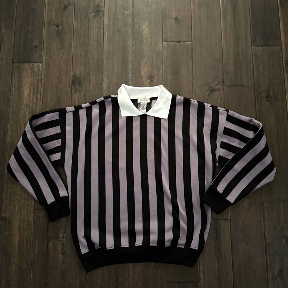 If It Were Me Lavender Striped Collared Sweatshirt XS NWOT - Picture 1 of 4
